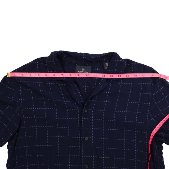 Scotch & Soda Amsterdam Couture Blue Windowpane Blouse Medium - Picture 10 of 11